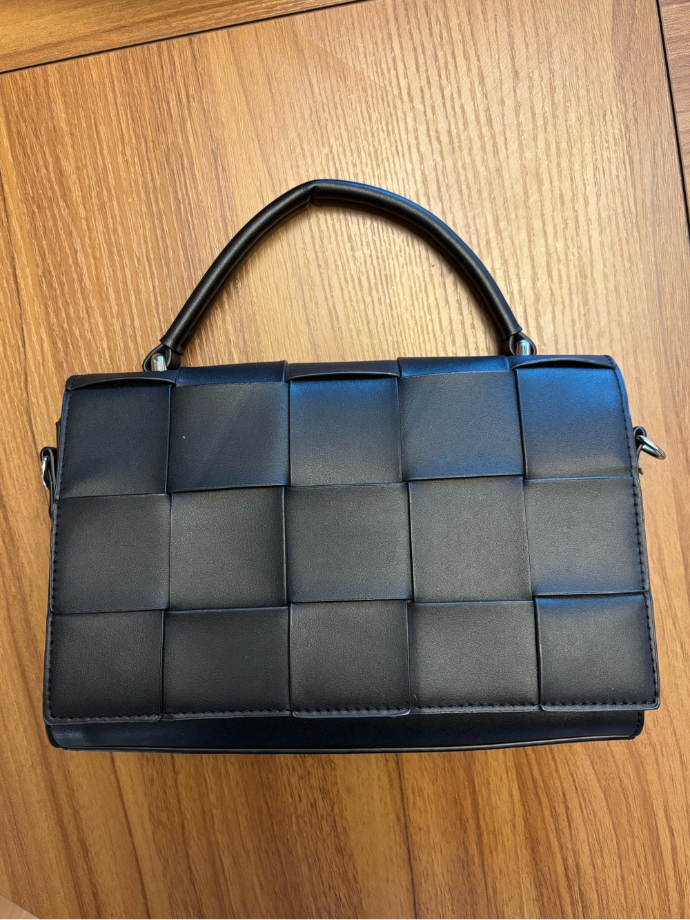 Spring St Woven Cross Body Bag in black by Expressions NYC